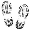 Human feet print, footprints shoe silhouette. Royalty Free Stock Photo